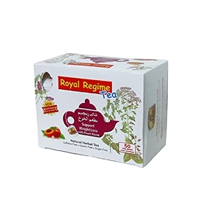 royal regime tea - new peach flavour all natural flavour zero calories - improves metabolism amp reduces waist 100 grams pack of 50 tea bags product of egypt