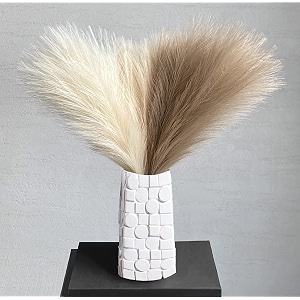 royal sapphire 6 pcs faux pampas grass small fluffyrtificial short pompas fake dried reed branches creamampbeige