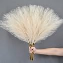 Royal sapphire 3 Pcs Faux Pampas Grass Small Fluffy Artificial Flowers Fake Flower Boho Decor Reed Grass for Vase Filler Farmhouse Home, Office, Living Room, Table and Craft Items (Cream)
