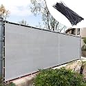 Royal Shade Custom Size 5' x 181' Grey Fence Privacy Screen Windscreen Cover Netting Mesh Fabric Cloth - Cable Zip Ties Included (We Make Custom Size)