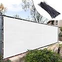 Royal Shade Custom Size 5' x 200' White Fence Privacy Screen Windscreen Cover Netting Mesh Fabric Cloth - Cable Zip Ties Included (We Make Custom Size)