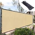 Royal Shade Custom Size 8' x 104' Beige Fence Privacy Screen Windscreen Cover Netting Mesh Fabric Cloth - Cable Zip Ties Included (We Make Custom Size)