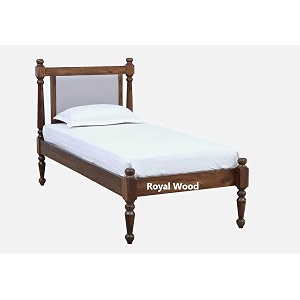 royal wood sheesham wood handicrafts furniture solid sheesham wood bed for bedroom  single bed  66 x 32 feet brown finish solid wood single bed