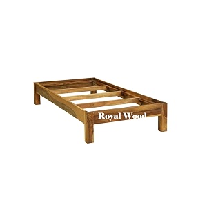 royal wood sheesham wood handicrafts furniture solid sheesham wood bed without back for bedroom  single bed  65 x 3 feet brown finish solid wood single bed