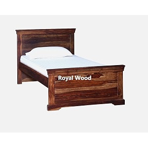royal wood sheesham wood handicrafts furniture solid sheesham wood single bed with provincial teak finish for bedroom  single bed  6 x 3 feet brown finish solid wood