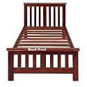 Royal Wood Sheesham Wood Handicrafts Furniture Solid Sheesham Wood Bed for Bedroom | Single Bed | 6.5 X 3.5 Feet (Brown Finish Solid Wood Single Bed)
