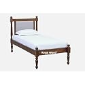 Royal Wood Sheesham Wood Handicrafts Furniture Solid Sheesham Wood Bed for Bedroom | Single Bed | 6.6 X 3.2 Feet (Brown Finish Solid Wood Single Bed)