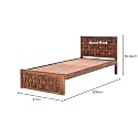 Royal Wood Sheesham Wood Handicrafts Furniture Solid Sheesham Wood Bed for Bedroom | Single Bed | 6 X 3 Feet (Brown Finish Solid Wood Single Bed)
