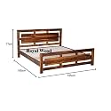 Royal Wood Wood Furniture Solid Sheesham Wood Bed for Bedoom | Single Bed | 6 X 4 Feet Size Normal Design Palang (Brown Finish Solid Wood Single Bed)