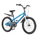 RoyalBaby Freestyle 7 Kids Bike 20 Inch Wheel Dual Handbrakes Teens Bicycle Boys Girls Ages 6-10 Years, Kickstand and Water Bottle Included, Blue