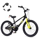 RoyalBaby EZ Kids Bike, 18 Inch Balance Pedal Convertable Bicycle, Easy Learn Balancing to Biking Boys Girls Ages 4-7 Years Beginners, 18" Wheel Black