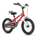 RoyalBaby Freestyle 7 Kids Bike Toddlers 14 Inch Wheel Dual Handbrakes Bicycle Beginners Boys Girls Ages 3-5 Years, Kickstand and Water Bottle Included, Red