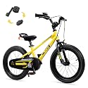 RoyalBaby EZ Kids Bike, 16 Inch Balance Pedal Convertable Bicycle, Easy Learn Balancing to Biking Boys Girls Ages 4-7 Years Beginners, 16" Wheel Yellow