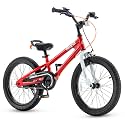 RoyalBaby Freestyle 7 Kids Bike 18 Inch Wheel Dual Handbrakes Bicycle Beginners Boys Girls Ages 5-8 Years, Kickstand and Water Bottle Included, Red
