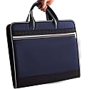 Canvas Expanding Files Organizer, Waterproof File Organizer with Color Labels, A3 Size,13 Pockets File Folders with Handle, Business Document Bag Briefcase Fabric(Navy Blue)