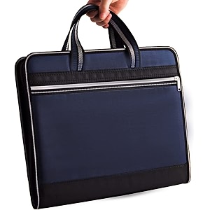 canvas expanding files organizer waterproof file organizer with color labels a3 size13 pockets file folders with handle business document bag briefcase fabricnavy blue