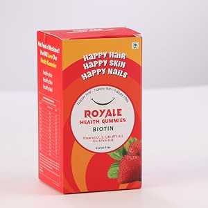 royale health biotin gummies strong hair strong nailsglowing skin  with biotin vitamin b12 vitamin e c i 30 gummies pack for men amp women