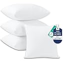 ROYALE LINENS 16 x 16 Pillow Insert - Down Alternative Throw Pillows Insert - Square Pillow Pack of 4 White - Bed &amp; Couch Pillows - Inner Cushion for Bed, Cushion for Living Room - Shams Stuffer