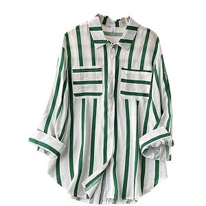 ROYALICA Womens Orange White Striped Cotton