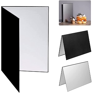 royalkart 3 in 1 premium light reflector for foodproduct photography diffuser cardboard 29x42cmfoldable black white silver thick paper board