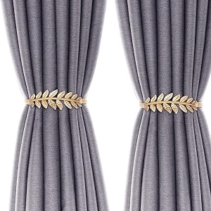 royalkart premium curtain tiebacks curtain holdbacks adjustable decorative alloy curtain straps curtain clip buckle goldpack-2