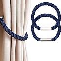 ROYALKART Premium Magnetic Curtain Tiebacks,Decorative Weave Rope Curtain Holdbacks for Home &amp; Office Window Curtain (Royal Blue)(Pack of 2).
