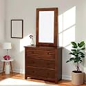 Royaloak New York American Wooden Dresser | Solid Wood Veneer | Drawer Storage | Metal Knobs | Telescopic Channel | Elegant Design | American Collection | Dressing Table,Brown