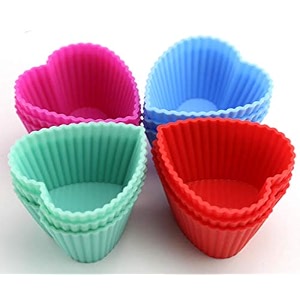 royals silicone muffin cupcake cake jelly kulfi candle moulds multicolour 6pc set heart  silicone mould bakeware 