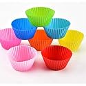 Royals Silicone Muffin Cupcakes Moulds, Cake Baking Cups Cupcake Liners Muffin Liners Cupcake Holder Cupcake Baking Liners Cups Holder Disposable 6pc Set (Round)