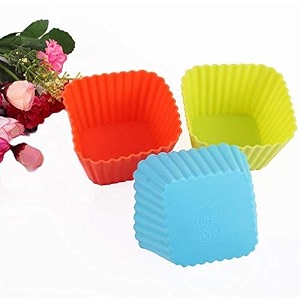 royals silicone muffin cupcakes mould 6pc set square  cake mould muffin cake cup cake moulds silicone molds 