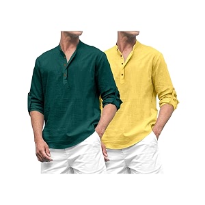 ROYALSCOUT Combo of Mens Solid Cotton Blend