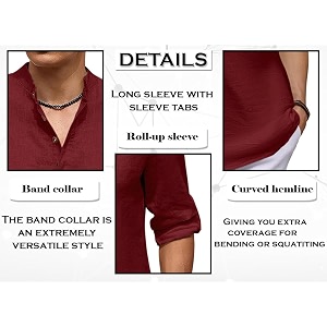 ROYALSCOUT Mens Cotton Blend Casual Short Kurta