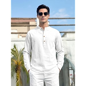 ROYALSCOUT Mens Cotton Blend Full Sleeve Kurta