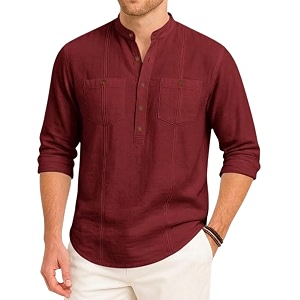 ROYALSCOUT Mens Cotton Polyester Blend Kurta Style