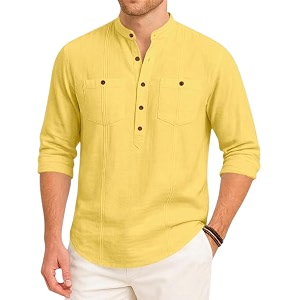 ROYALSCOUT Mens Cotton Polyester Blend Kurta Style