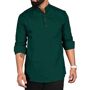 ROYALSCOUT Men Cotton Blend Short Kurta with
