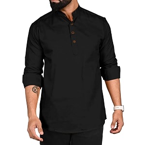 ROYALSCOUT Men Cotton Blend Short Kurta with