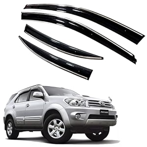 premium chromeline amp silverline unbreakable car rear window wind deflectors amp side door visor rain guard compatible with maruti suzuki s-cross 2018-2019