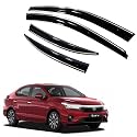 ROYALTECH Premium Chromeline &amp; Silverline Unbreakable Car Rear Window Wind Deflectors &amp; Side Door Visor Rain Guard Compatible with (Honda City (2023 Onwards))