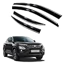 Premium Chromeline &amp; Silverline Unbreakable Car Rear Window Wind Deflectors &amp; Side Door Visor Rain Guard Compatible with (Tata Harrier (2019 Onwards))