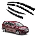 Premium Chromeline & Silverline Unbreakable Car Rear Window Wind Deflectors & Side Door Visor Rain Guard Compatible with (Maruti Suzuki Ertiga (2016-2018))