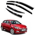 Premium Chromeline &amp; Silverline Unbreakable Car Rear Window Wind Deflectors &amp; Side Door Visor Rain Guard Compatible with (Hyundai Elite i20 (2014-2017))