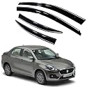 Premium Chromeline &amp; Silverline Unbreakable Car Rear Window Wind Deflectors &amp; Side Door Visor Rain Guard Compatible with (Maruti Suzuki Swift Dzire (2017-2019))