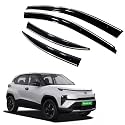 Premium Chromeline &amp; Silverline Unbreakable Car Rear Window Wind Deflectors &amp; Side Door Visor Rain Guard Compatible with (Tata Punch EV (2024 Onwards))