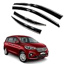 Premium Chromeline & Silverline Unbreakable Car Rear Window Wind Deflectors & Side Door Visor Rain Guard Compatible with (Maruti Suzuki Ertiga (2018 – 2022))