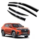 Premium Chromeline &amp; Silverline Unbreakable Car Rear Window Wind Deflectors &amp; Side Door Visor Rain Guard Compatible with (Honda Elevate (2023 Onwards))