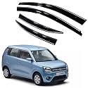 Premium Chromeline &amp; Silverline Unbreakable Car Rear Window Wind Deflectors &amp; Side Door Visor Rain Guard Compatible with (Maruti Suzuki Wagon R (2019 Onwards))