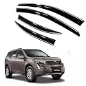 Premium Chromeline &amp; Silverline Unbreakable Car Rear Window Wind Deflectors &amp; Side Door Visor Rain Guard Compatible with (Mahindra XUV 500 (2015-2017))