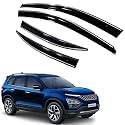 Premium Chromeline &amp; Silverline Unbreakable Car Rear Window Wind Deflectors &amp; Side Door Visor Rain Guard Compatible with (Tata Safari (2021 Onwards))