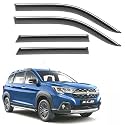 Premium Chromeline &amp; Silverline Unbreakable Car Rear Window Wind Deflectors &amp; Side Door Visor Rain Guard Compatible with (Maruti Suzuki XL6 (2022 Onwards))